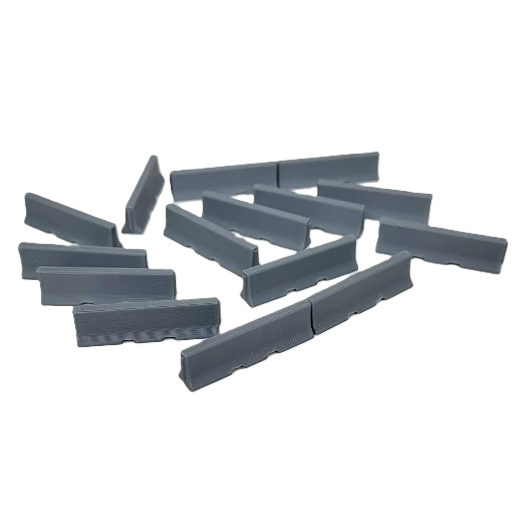 1/87 Jersey Barriers, 10 ft, 15 Pack - RWM60007-087