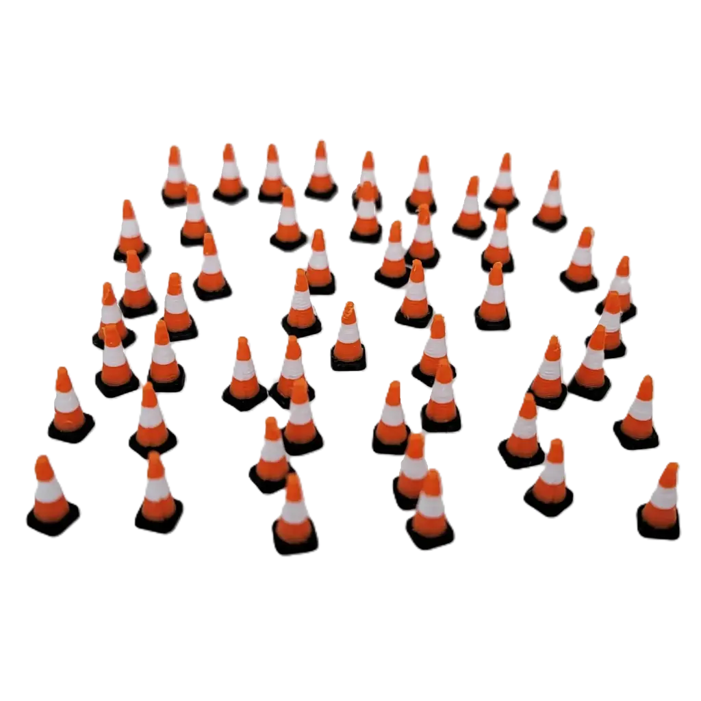 [RWM60002-087] 1/87 Construction Traffic Cones, 50 Pack - RWM60002-087
