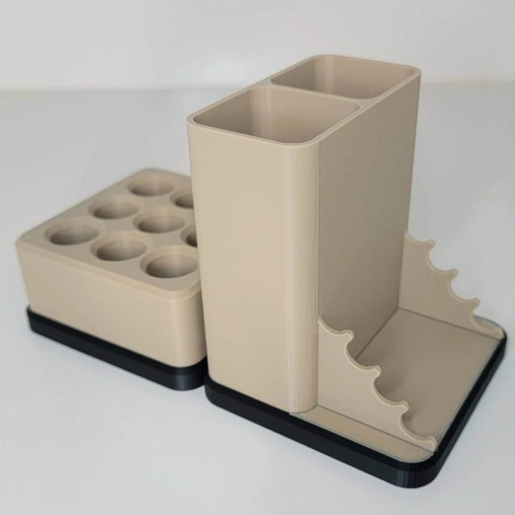[STL4166-OKBK] Paint Brush Holder and Organizer (Oak/ Black)