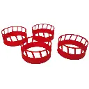 1/64 Round Bale Feeder, Red, 4 Pack - RWM60010-RD-064