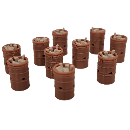 [RWM60021-064] 1/64 Burn Barrels, 10 Pack - RWM60021-064