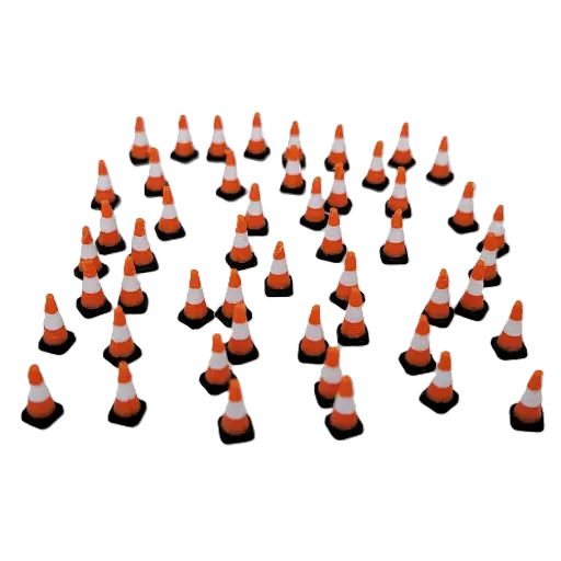 [RWM60002-087] 1/87 Construction Traffic Cones, 50 Pack - RWM60002-087