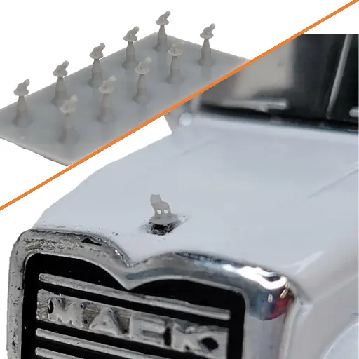 [RWM80008-064] 1/64 Mack Bulldog Hood Ornaments, 10 Pack - RWM80008-064