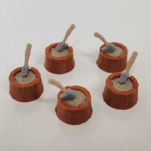 [RWM60003-064] 1/64 Axe on a Stump, 5 Pack - RWM60003-064