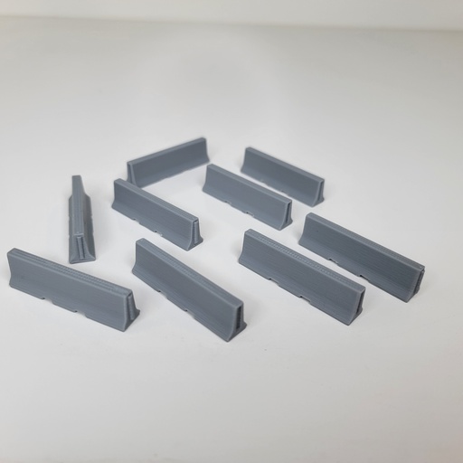 [RWM60007-064] 1/64 Jersey Barrier, 10 ft, 10 Pack - RWM60007-064